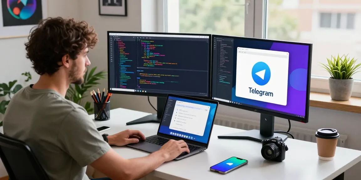 Discover how to maximize your Telegram Download experience in a vibrant tech workspace.